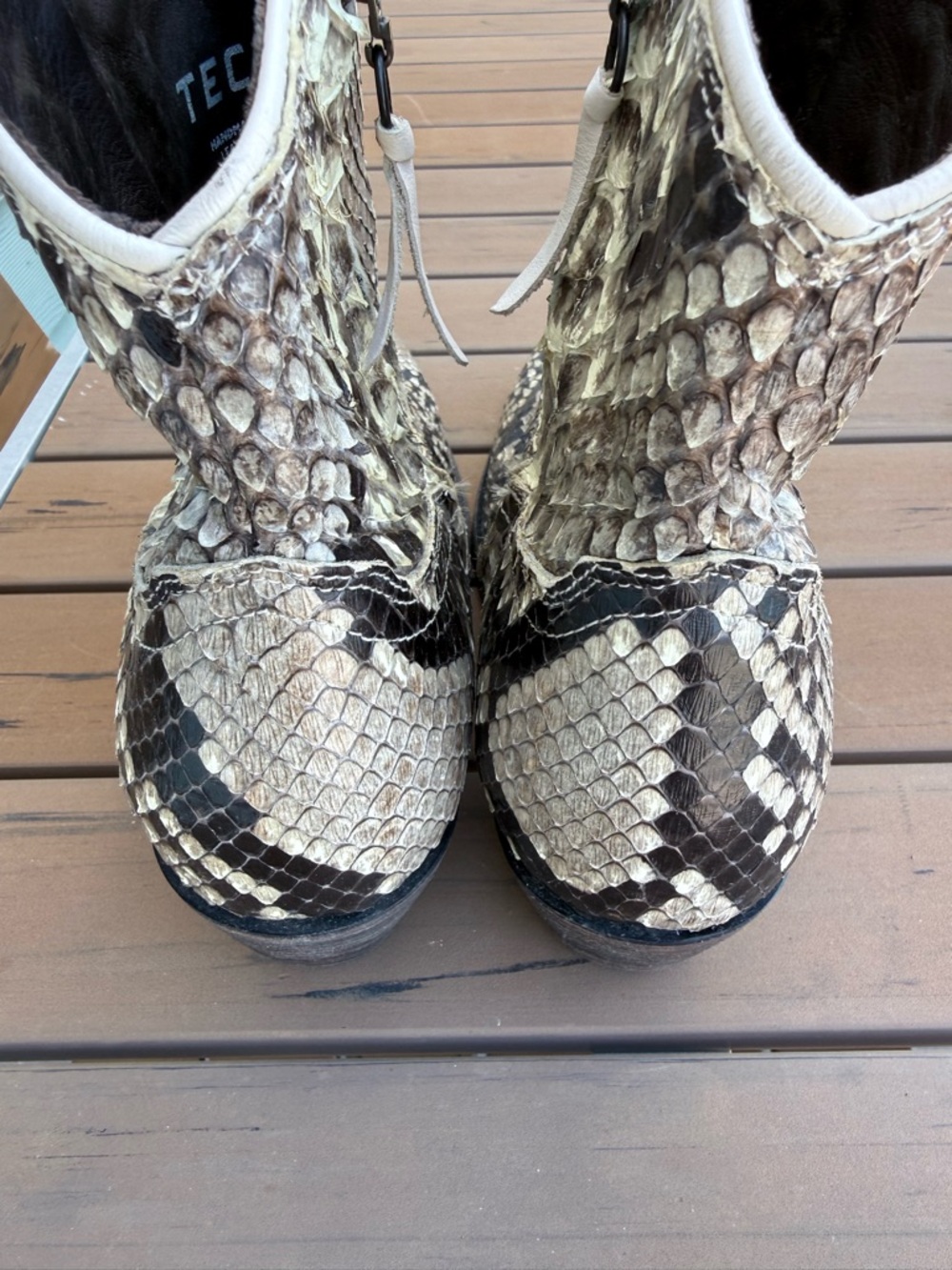 Tecovas *Limited Edition Zoey in Python side zip Ankle Booties - Picture 3 of 6